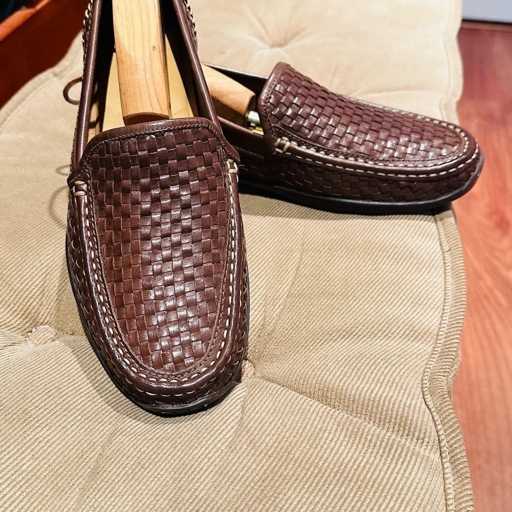 Tommy Bahama Orson Venetian Woven Leather Drivers.